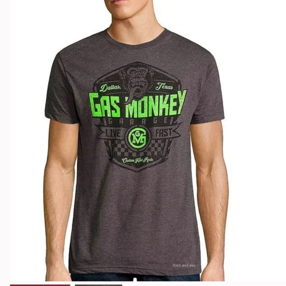 T-shirt Gas Monkey Garage - Homme - Noir - Imprimé Graphique - Manches Courtes